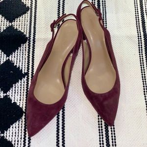 Brielle Suede Block Heel Slingback Pumps